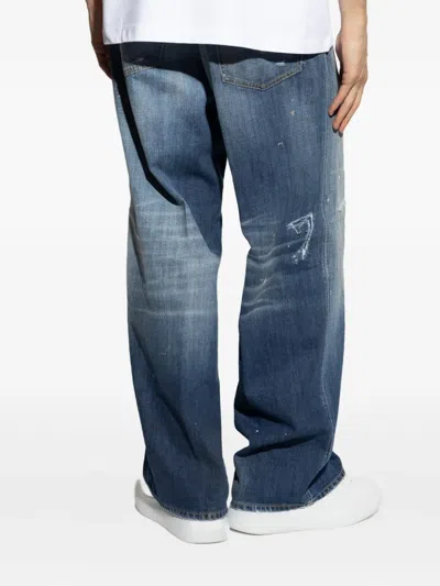 Dsquared2 Faded Patchwork Jeans In Blue