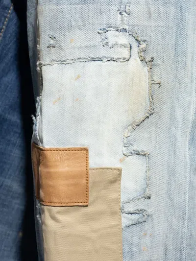 Dsquared2 Faded Patchwork Jeans In Blue