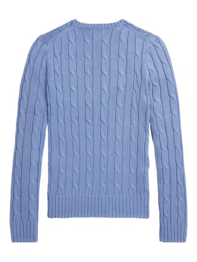 Polo Ralph Lauren Cable-knit Slim Fit Cotton Crewneck Jumper Clothing In Blue