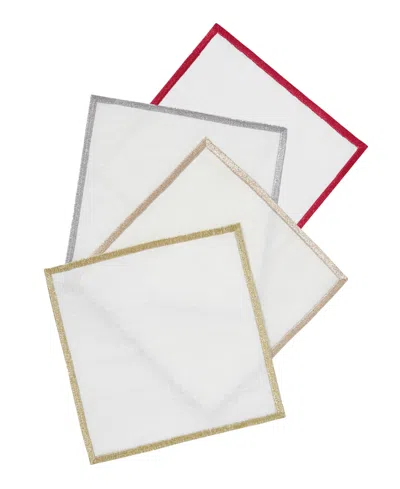 Mode Living Bel Air Cocktail Napkins, Set Of 4 In White