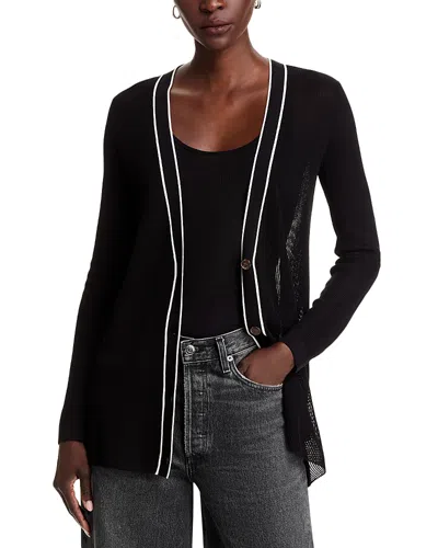 Frame The Varsity Relaxed Fit Cardigan In Black