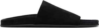 The Row Hugh Suede Sandals In Black