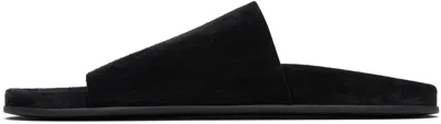 The Row Hugh Suede Sandals In Black