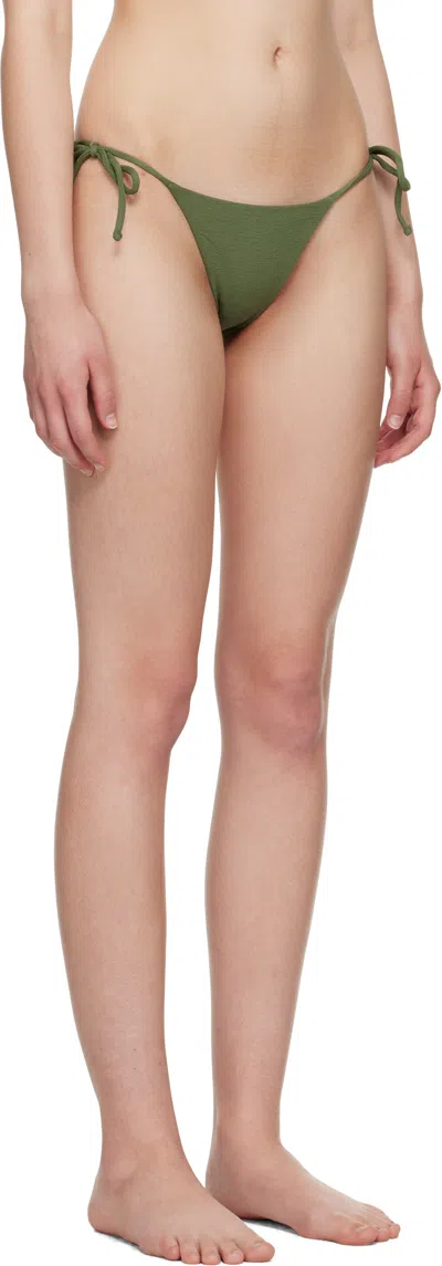 Matteau Khaki String Bikini Bottom In Green