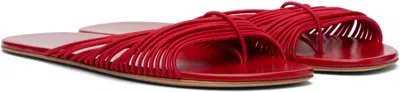 The Row Sara Stretch-leather Slides In Red