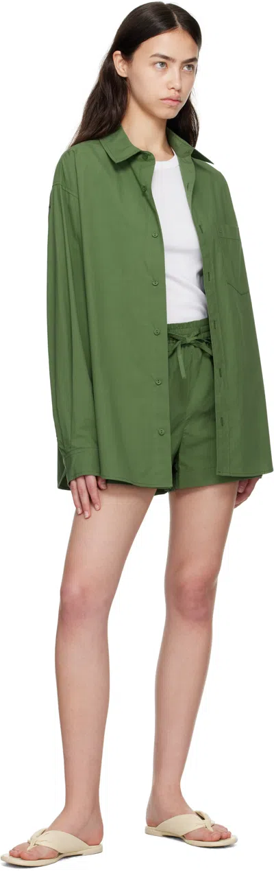 Matteau Organic Cotton Drawstring Shorts In Green