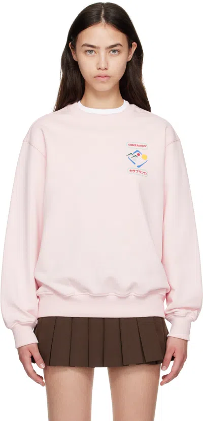 Casablanca Mountain Sports Crewneck Sweater In Pink