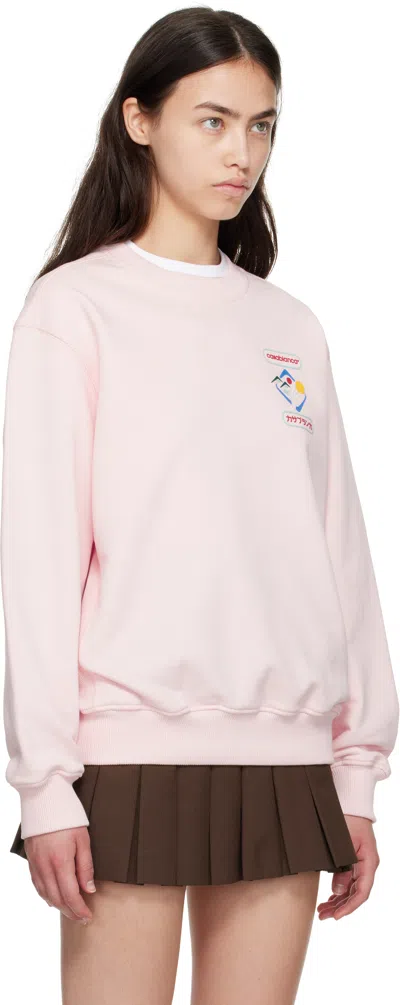 Casablanca Mountain Sports Crewneck Sweater In Pink