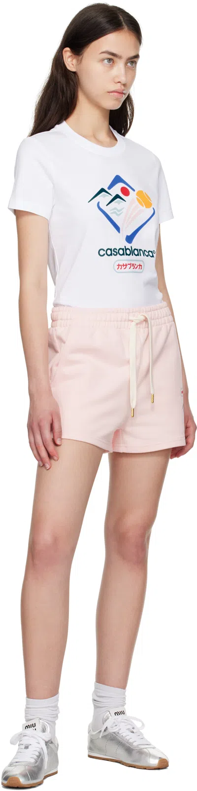 Casablanca Mountain Sports Cropped T-shirt In White