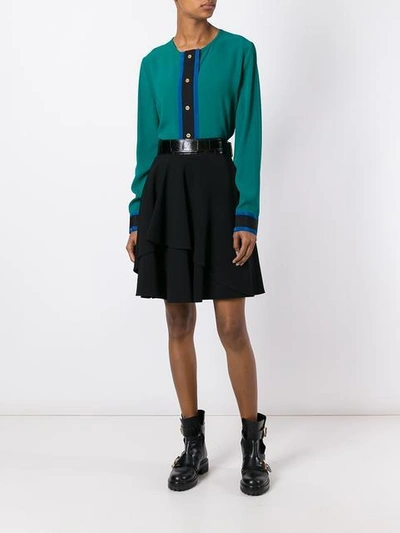 Shop Fausto Puglisi Collarless Shirt In Green