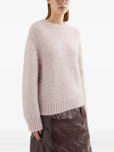 Jil Sander Light Pink Mohair Blend Sweater In Pink