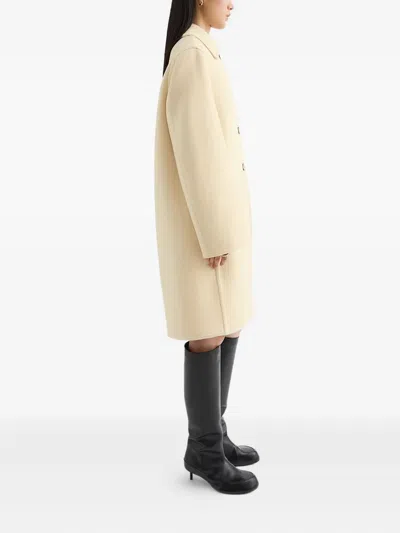 Jil Sander Double Wool Coat In Neutral