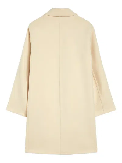 Jil Sander Double Wool Coat In Neutral