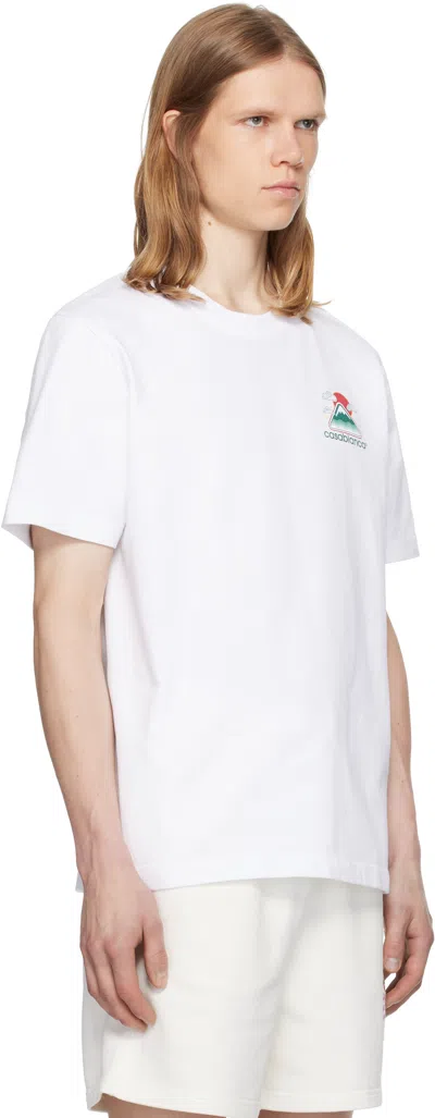 Casablanca Montagne Ondulée Logo-print Cotton-jersey T-shirt In White