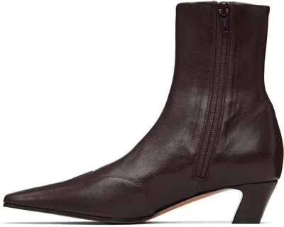 Khaite Cowboy Boots With Square Toe And Low Heel In Brown