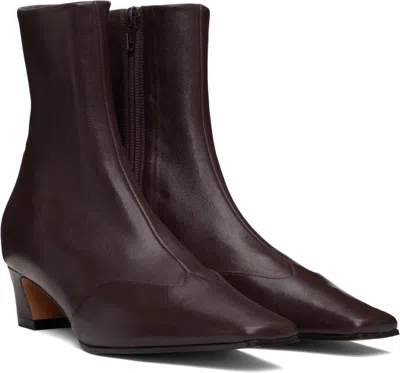 Khaite Cowboy Boots With Square Toe And Low Heel In Brown