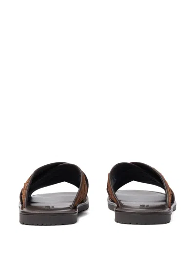 Scarosso Ettore Woven Sandals In Brown