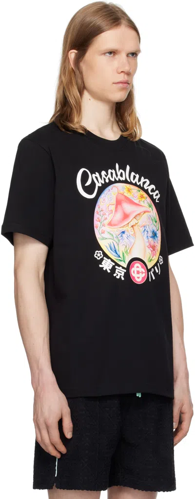 Casablanca Mushroom Emblem T-shirt In Black
