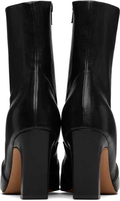 Khaite Dallas Leather Ankle Boots In Black