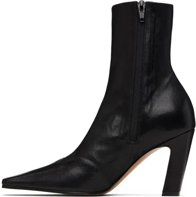 Khaite Dallas Leather Ankle Boots In Black
