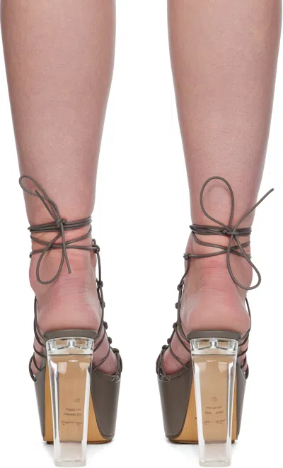 Rick Owens Gray Hollywood Web Platform 65 Heeled Sandals