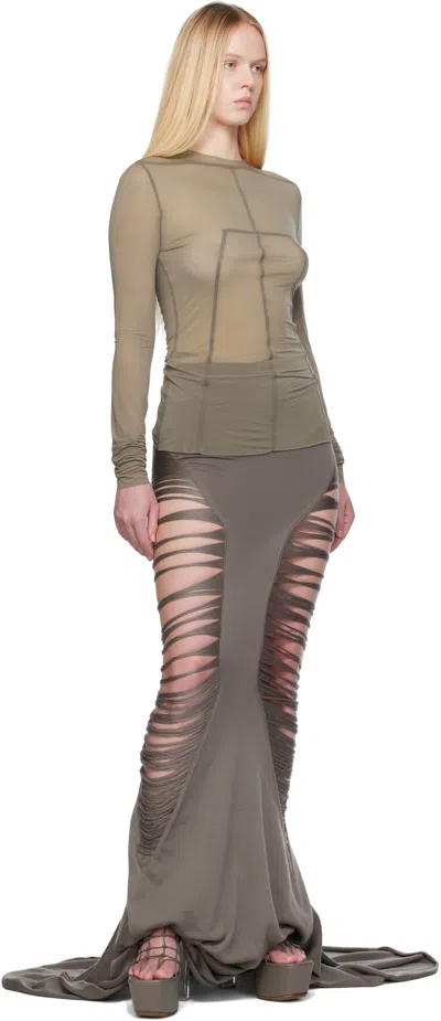 Rick Owens Gray Hollywood Web Platform 65 Heeled Sandals