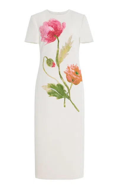 Carolina Herrera Printed Midi Dress In White