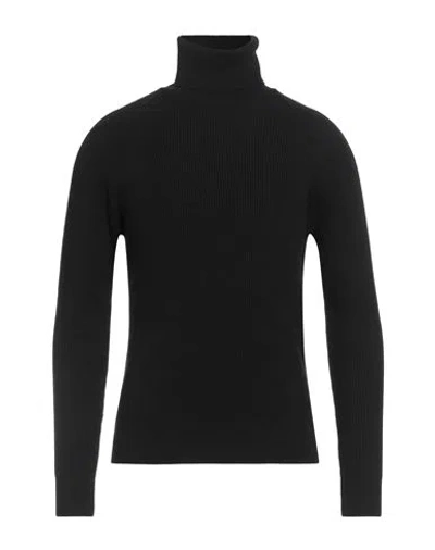 Alpha Studio Man Turtleneck Midnight Blue Size 48 Merino Wool In Black
