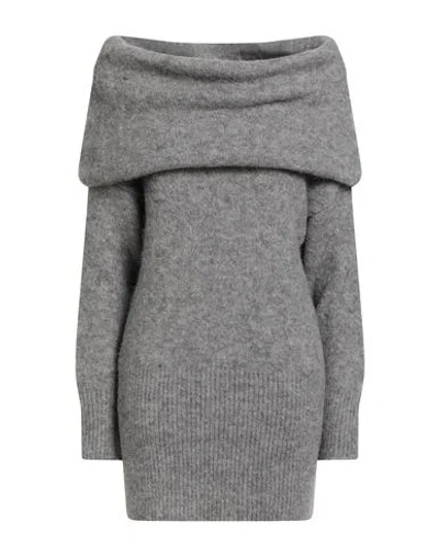 Alpha Studio Woman Turtleneck Grey Size 8 Alpaca Wool, Recycled Polyamide, Polyamide In Gray