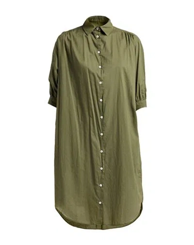 Dekker Woman Midi Dress Military Green Size M Cotton