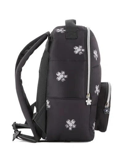 Marc Jacobs Floral-print Padded Backpack In Black