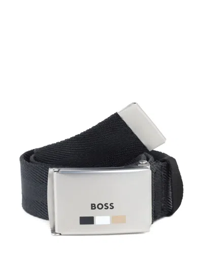 Bosswear Logo Plaque Webbing Belt In Black