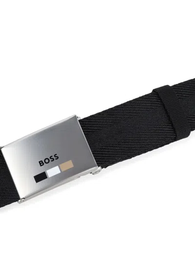 Bosswear Logo Plaque Webbing Belt In Black