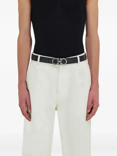 Ferragamo Reversible Leather Belt In Black