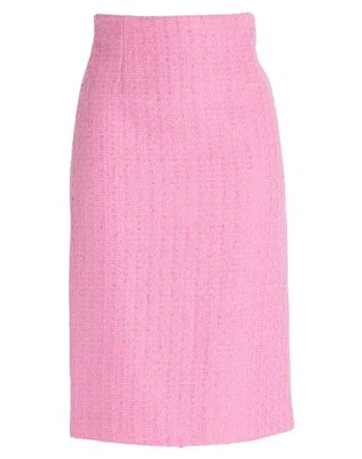 Lardini Woman Midi Skirt Pink Size 10 Cotton, Linen, Viscose, Polyamide In Pink