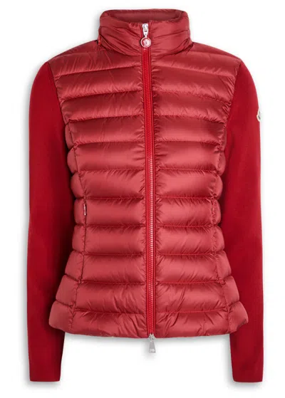 Moncler Quilted Wool-blend Jacket In Red