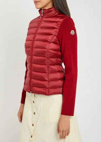 Moncler Quilted Wool-blend Jacket In Red