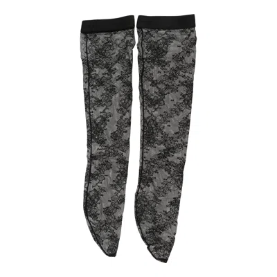 Gianvito Rossi Lace-patterned Socks In Black