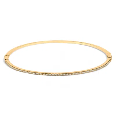 Haus Of Brilliance 14k Yellow Gold 1/3 Cttw Diamond Half Eternity Bangle Bracelet In Gold