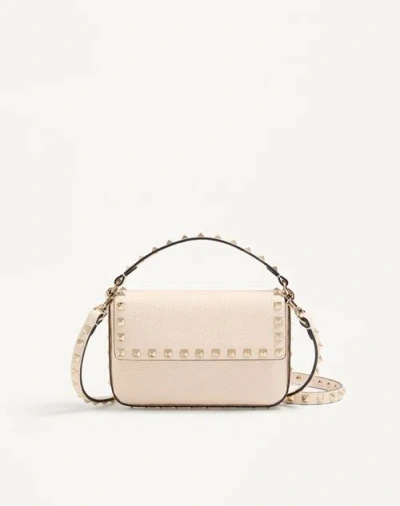 Valentino Garavani Rockstud Grainy Calfskin Pouch Woman Light Ivory Uni