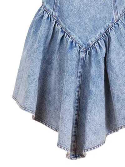 牛仔伞形连衣裙