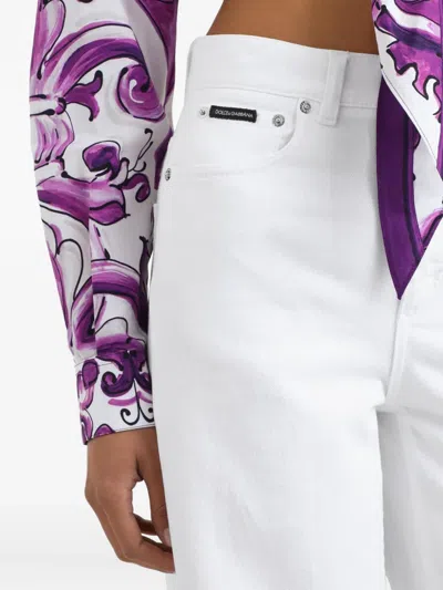 Dolce & Gabbana 5-pocket Denim Trousers In White