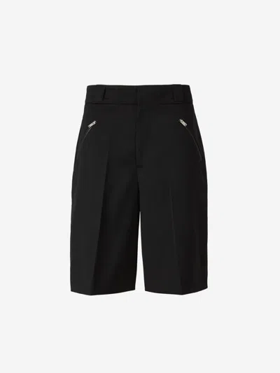 Alexander Mcqueen Formal Wool Bermuda Shorts In Black