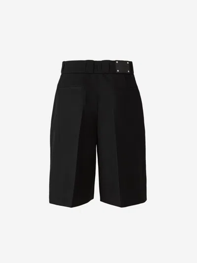 Alexander Mcqueen Formal Wool Bermuda Shorts In Black