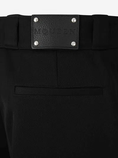 Alexander Mcqueen Formal Wool Bermuda Shorts In Black