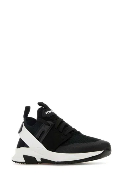 Tom Ford Jago Logo-patch Shell And Mesh Low-top Trainers In Animal Print