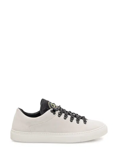 Stone Island Logo-patch Leather Low-top Sneakers