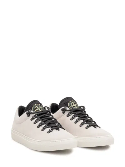 Stone Island Logo-patch Leather Low-top Sneakers