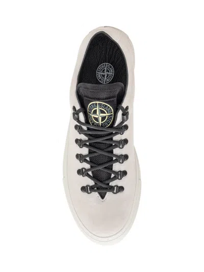 Stone Island Logo-patch Leather Low-top Sneakers