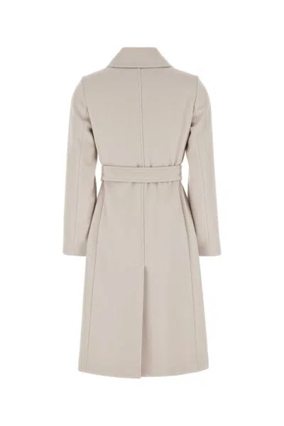 Max Mara Sand Wool Bcollag Coat In Gray